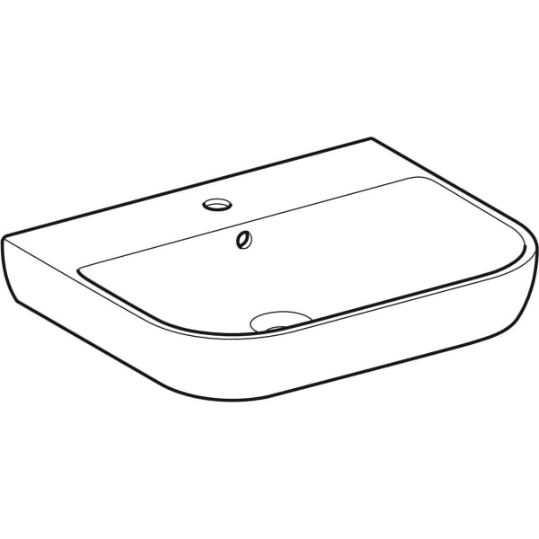 Geberit Smyle Waschtisch, 60x48cm m. Hl., m. Ül., weiß, KeraTect