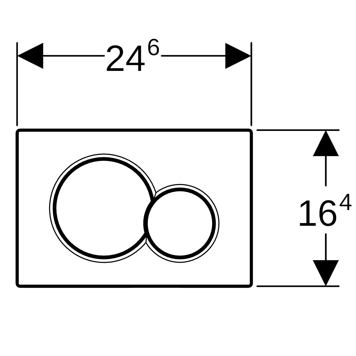 Geberit Sigma01 BetPl., rund, 2-Mengen-Sp. schwarz glänzend