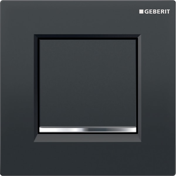 Geberit Typ 20 BetPl., eckig, für UR-Strg. pneum. Sp-Ausl., schwarz / hgl.verchr.