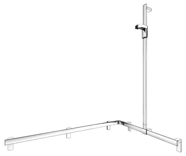 KEUCO Duschhandlauf AXESS 35015, Br.stg. r. 1150/850/1301mm verchr.