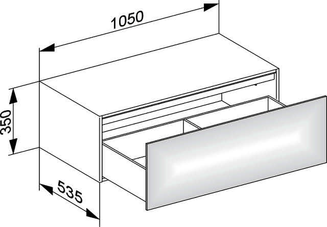 KEUCO Sideboard Edition 11 31324, Beleucht. 1 Auszug, anthrazit/anthrazit