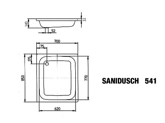 KA DW SANIDUSCH Mod.541,700x850mm, alpinweiß