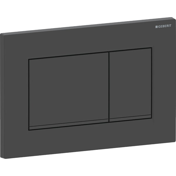 Geberit Sigma20 BetPl., eckig, 2-Mengen-Sp. schwarz matt, Etc/ schwarz glänzend