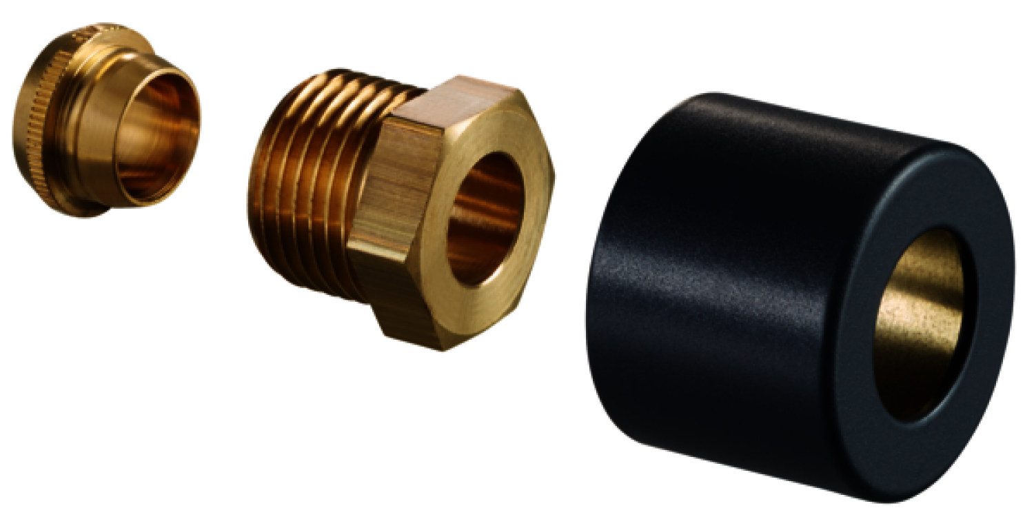 OVENTROP-Klemmringverschraubungs-Set für "Baureihe E", 1/2"x15mm, anthrazit