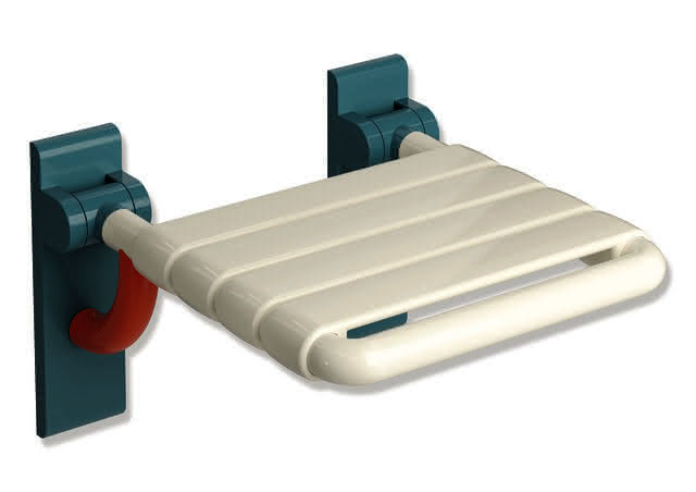 HEWI Klappsitz m.Gabelgelenk Ser 801, B:378, H:259, T:408, Fb. 99/55/36
