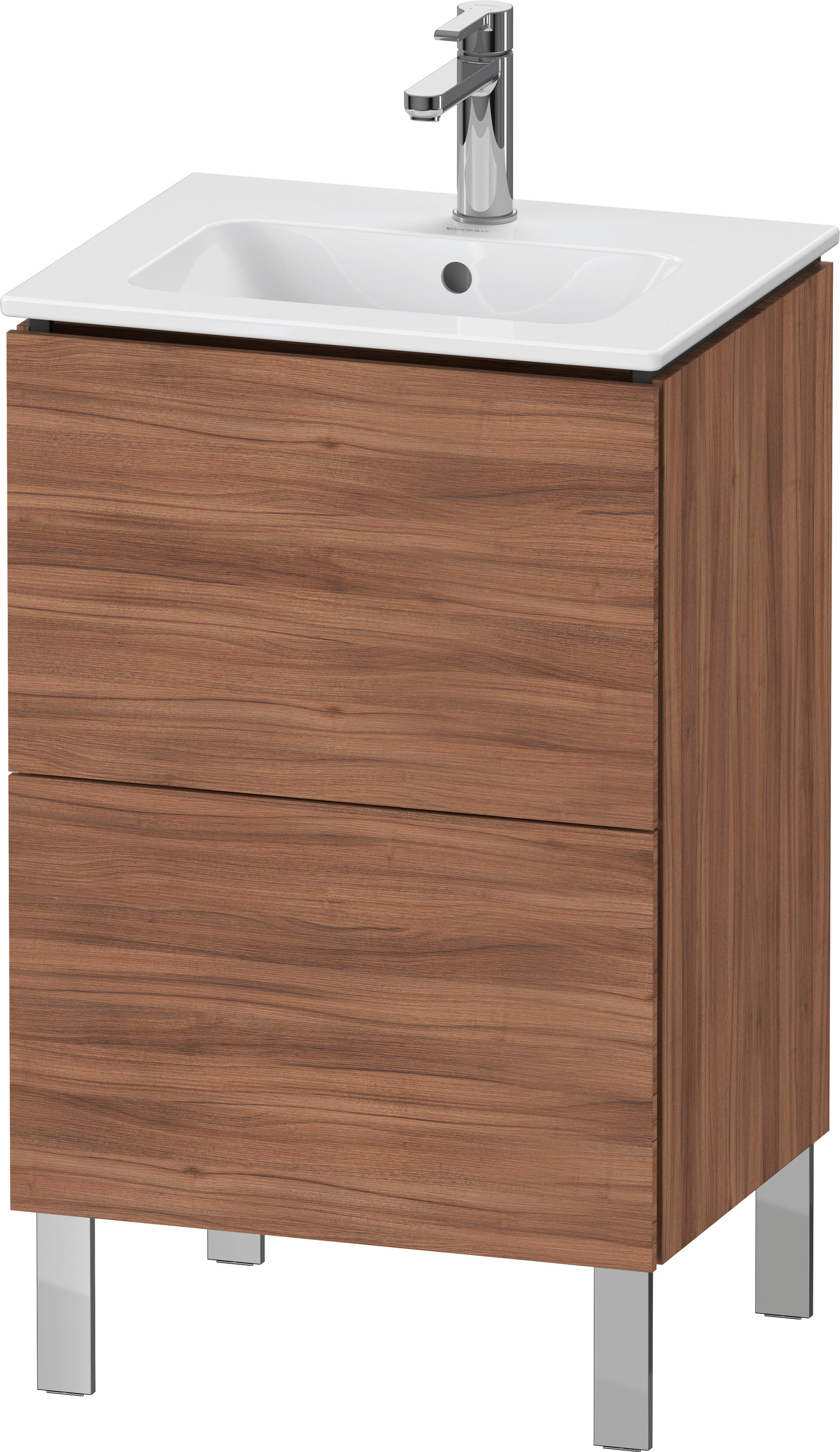 Duravit WTU L-Cube bodenstehend, 2 Auszüge 704x520x421mm, Nussbaum Natur