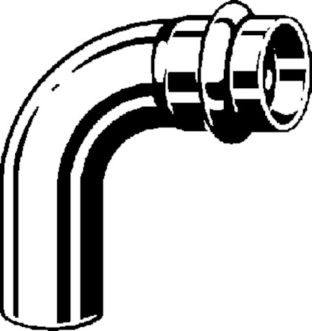 Viega Bogen 90 Grad SC Sanpress Inox G 0216.1 für Gas in 28mm Edelstahl