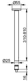 KEUCO Deckenabhängung Plan 14941, als Set, verchromt, 700 mm