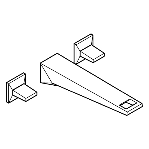GROHE 3-L-WT-Wandbatt. Allure Brilliant 20629 FMS Ausladung 210mm chrom