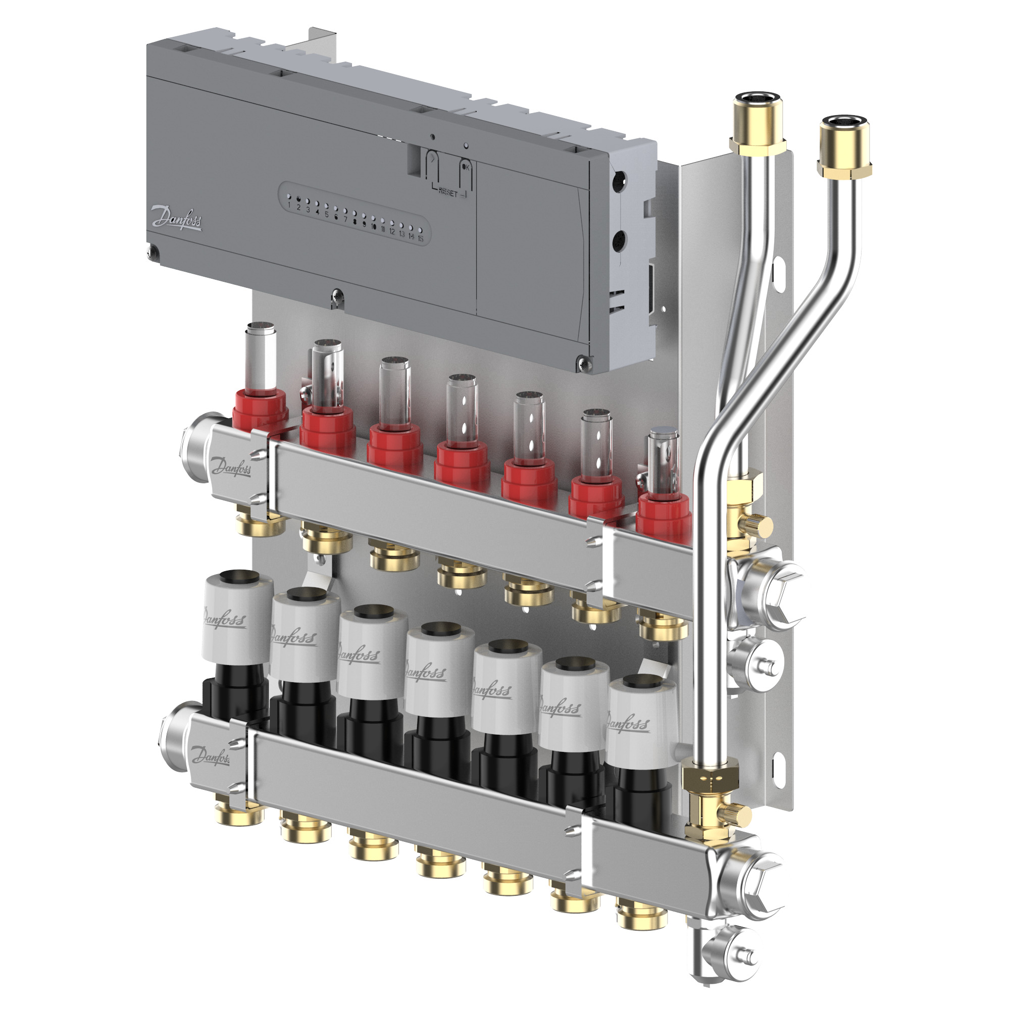 Danfoss Heizkreisverteiler Typ SGCi 7 HK u. Icon2 Hauptregler, TWA-A 230V