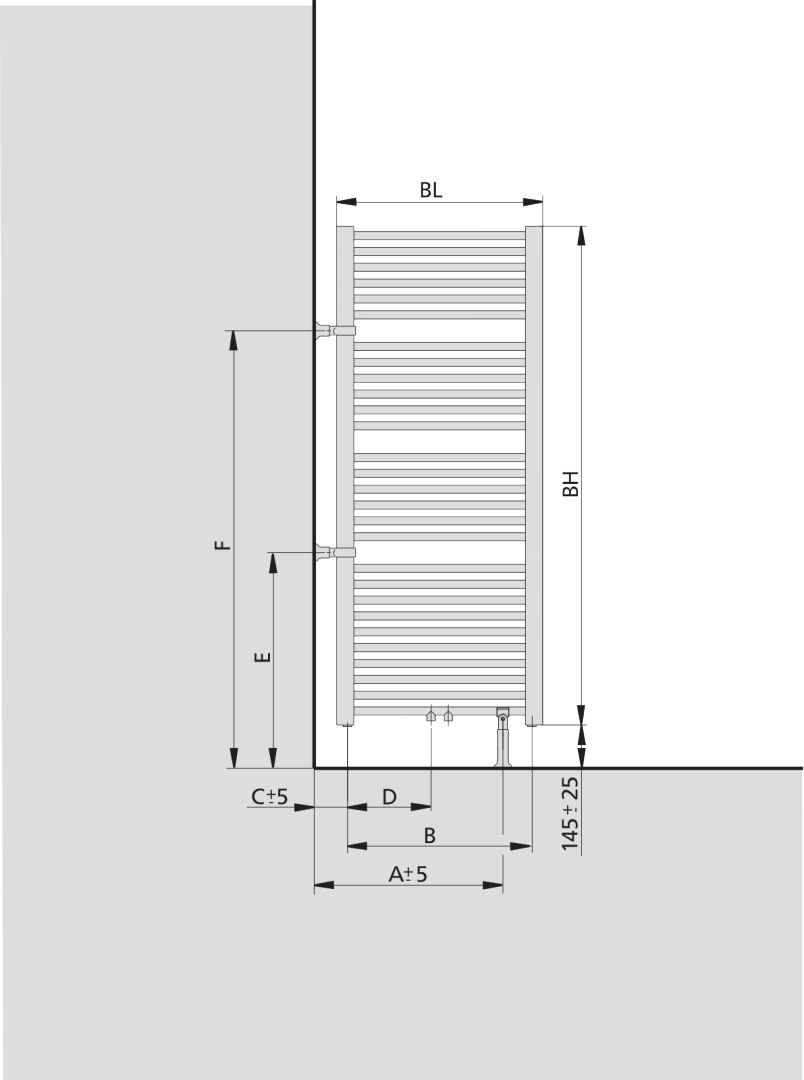 Kermi Basic -50 BH1770x35x599mm QN993, glanzsilber-metallic