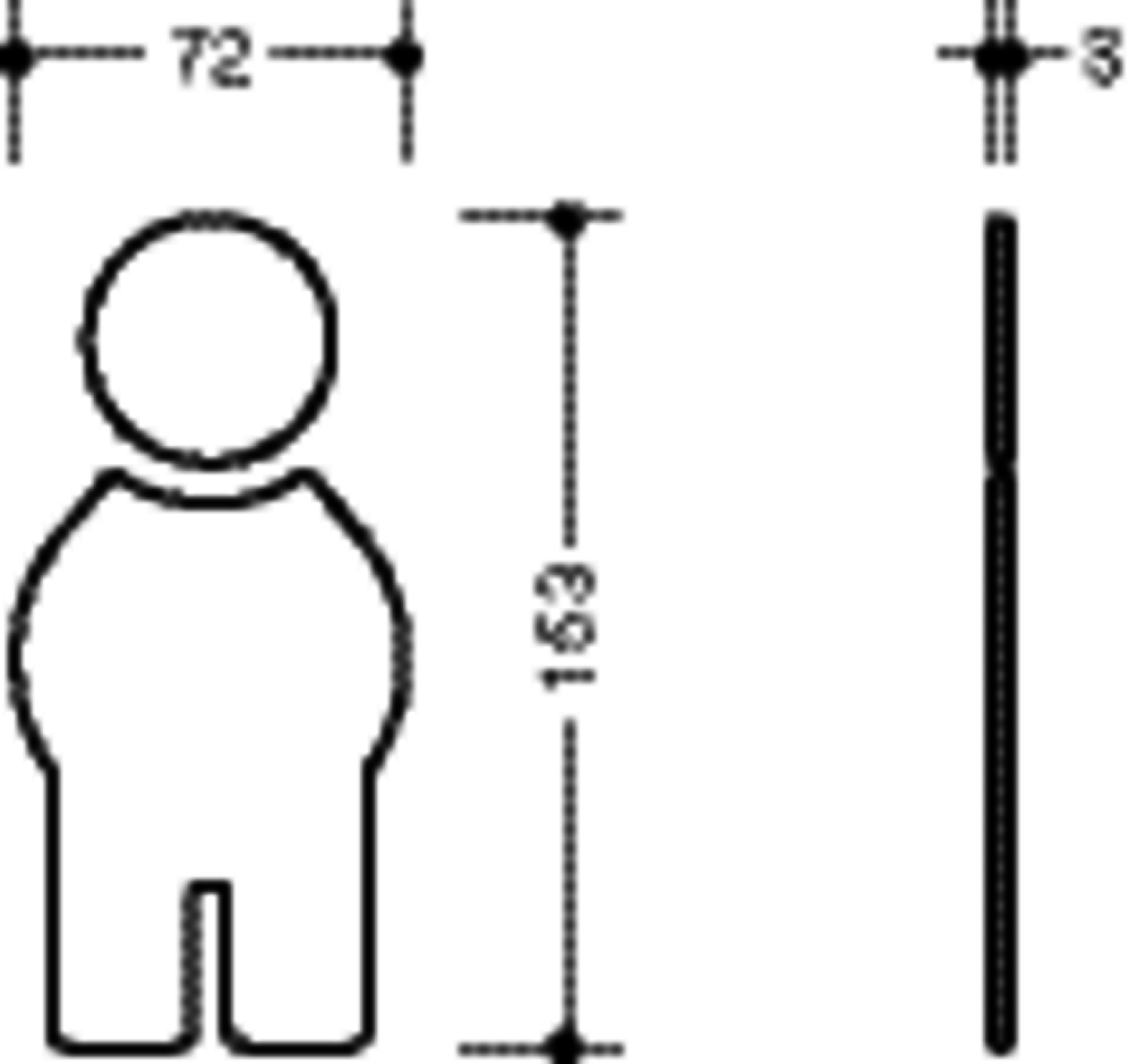 HEWI Symbol Mann Ser 801, selbstklebend signalweiß