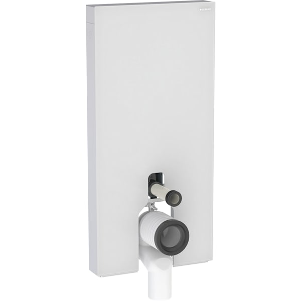 Geberit Monolith Sanitärmodul für Stand-WC 101cm, Glas weiß / Aluminium gebürstet