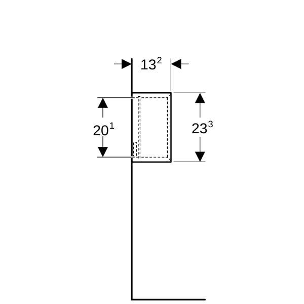 Geberit Wandbox rechteckig 45x23,3x13,2cm, sandgrau