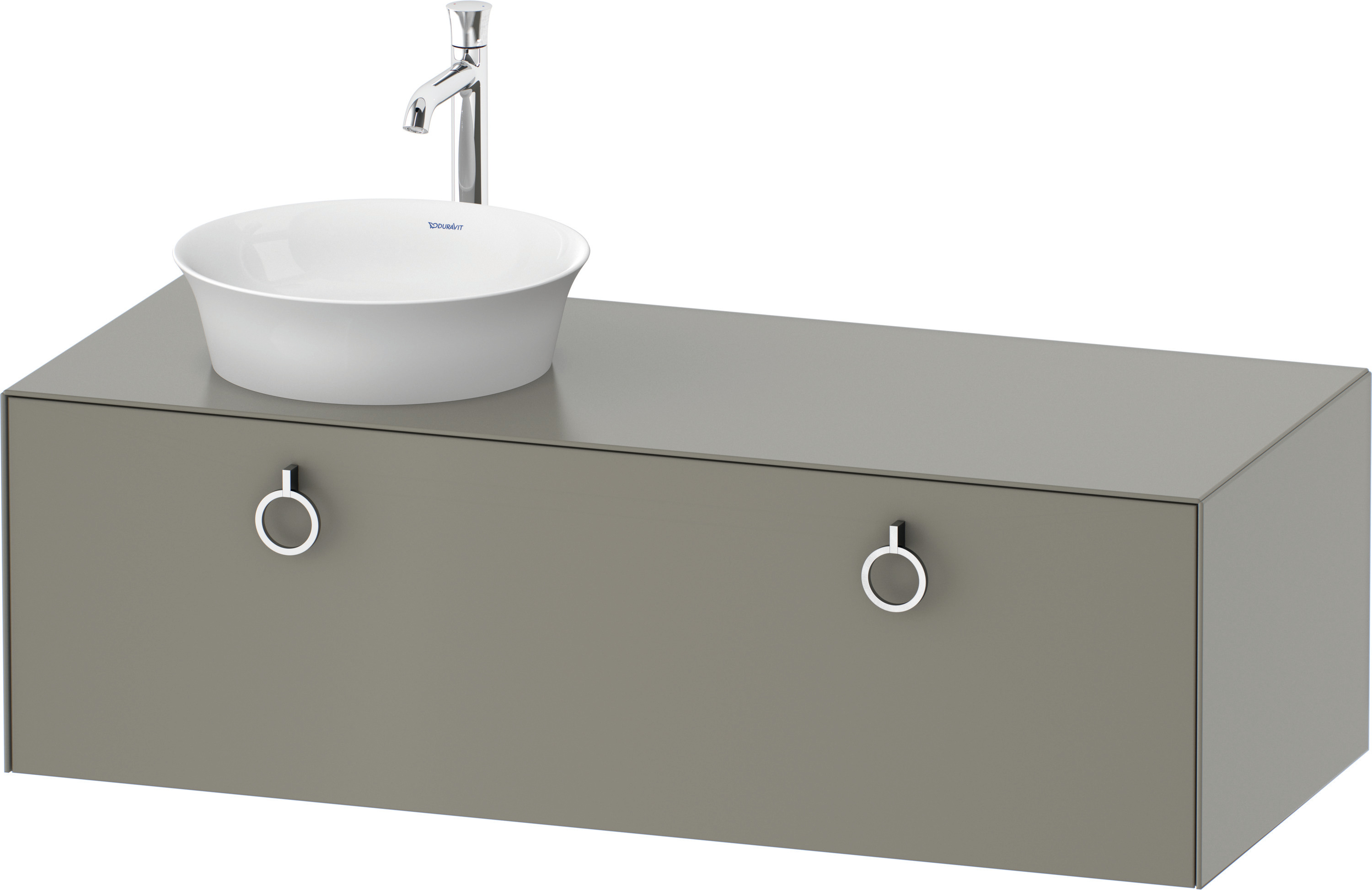 Duravit WTU wandh.White Tulip,1 Aus.,m.Griff Aus.l,408x1300x550,Steingrau Seidenmatt