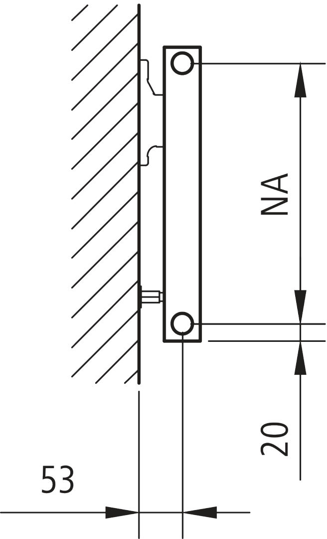 Kermi Heizwand HHN Typ10 BH1400x43x1000 QN1350, RAL9016, 6bar, o. Abd, ANB12