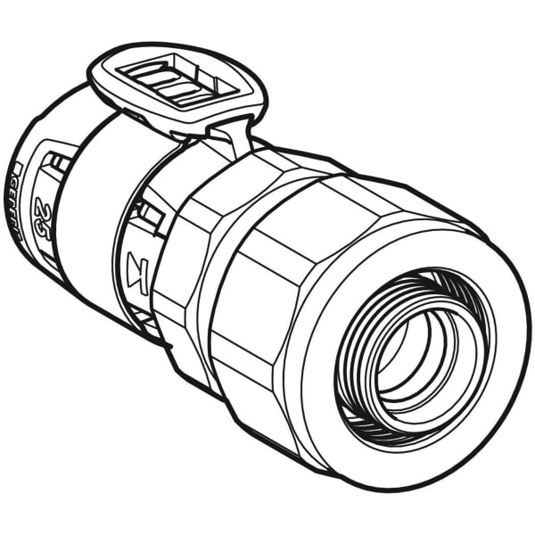 Geberit FlowFit Übergang mit Verschraubung auf PEX-Rohre SiBr d25-20/26