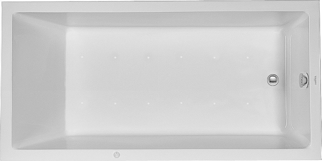 Duravit Starck Whirlw. 1800x900mm, Einbau Acryl, 1RS Variab.,Air-Syst., Weiß
