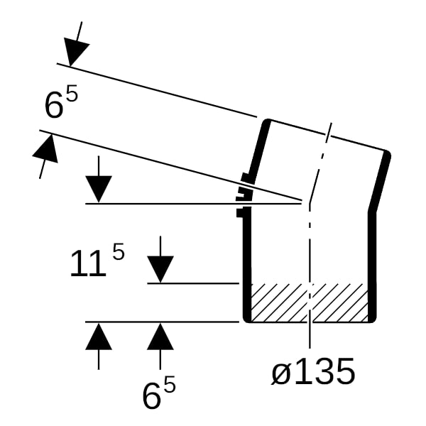 Geberit Silent-db20 Bogen 15Gr d135