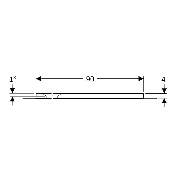 Geberit Olona Duschwanne 90 x 90 cm quadratisch, mit Dichtvlies, weiß matt