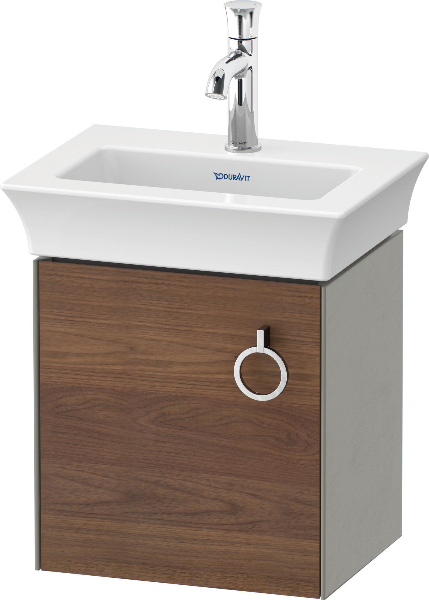 Duravit WTU wandh. White Tulip,1 Tür m.Griff 410x384x298,TA l.,A.Nussb.M./Steing.Sdm
