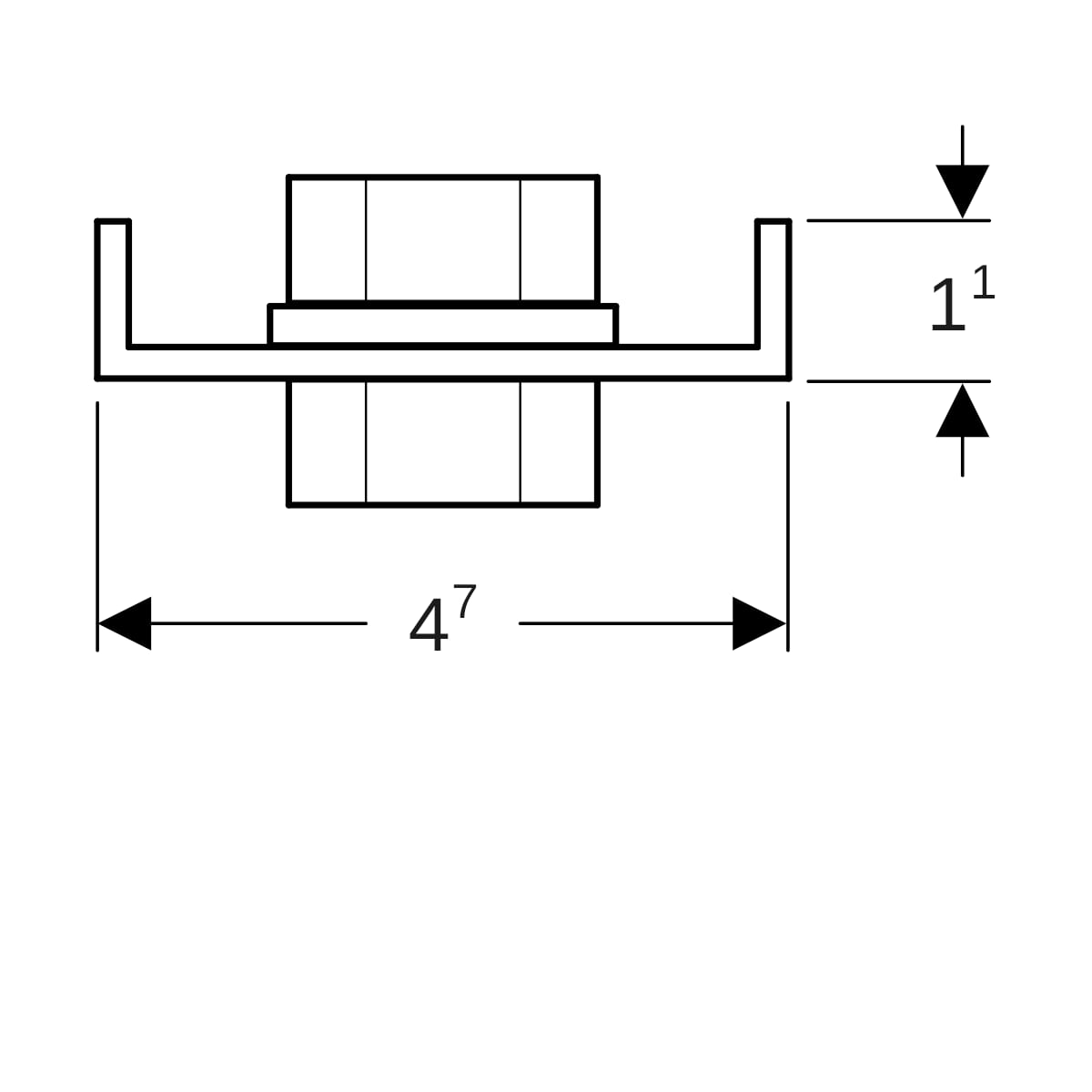 Geberit Pluvia Aufhängeelement C-Profil