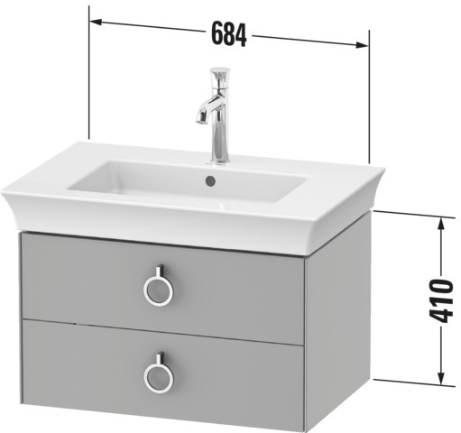 Duravit WTU wandh. White Tulip,2 Schk.,mit Griff,410x684x458,Weiß Seidnematt