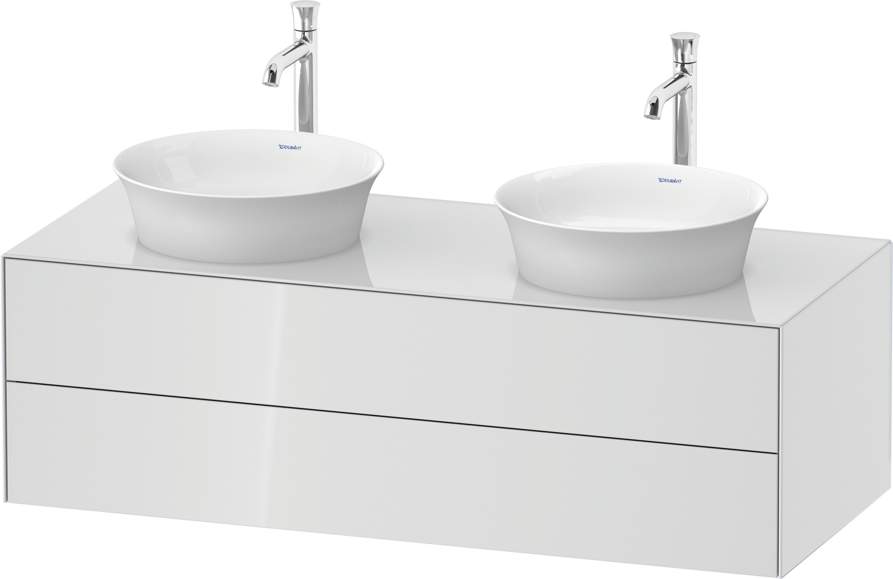 Duravit WTU White Tulip wandh,2 SchKa,beid. 408x1300x550mm, Weiß Hochglanz