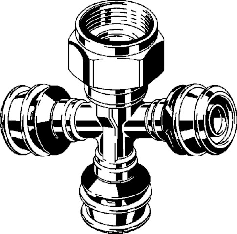 Viega Verteiler mit SC Raxofix 5326.08 in16mmxG3/4-3fach Siliziumbronze