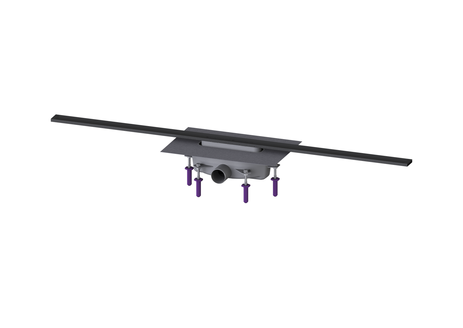 KESSEL-Duschrinne Linearis Infinity 90 L: 1200 mm, DN 50, Black, gebürstet