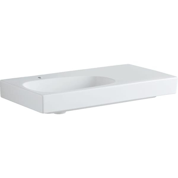 Geberit Citterio WT, Ablagefläche re, 90x50cm Hahnloch links, o. Ül., weiß, KeraTect Geberit Citterio WT, Ablagefläche re, 90x50cm Hahnloch links, o. Ül., weiß, KeraTect