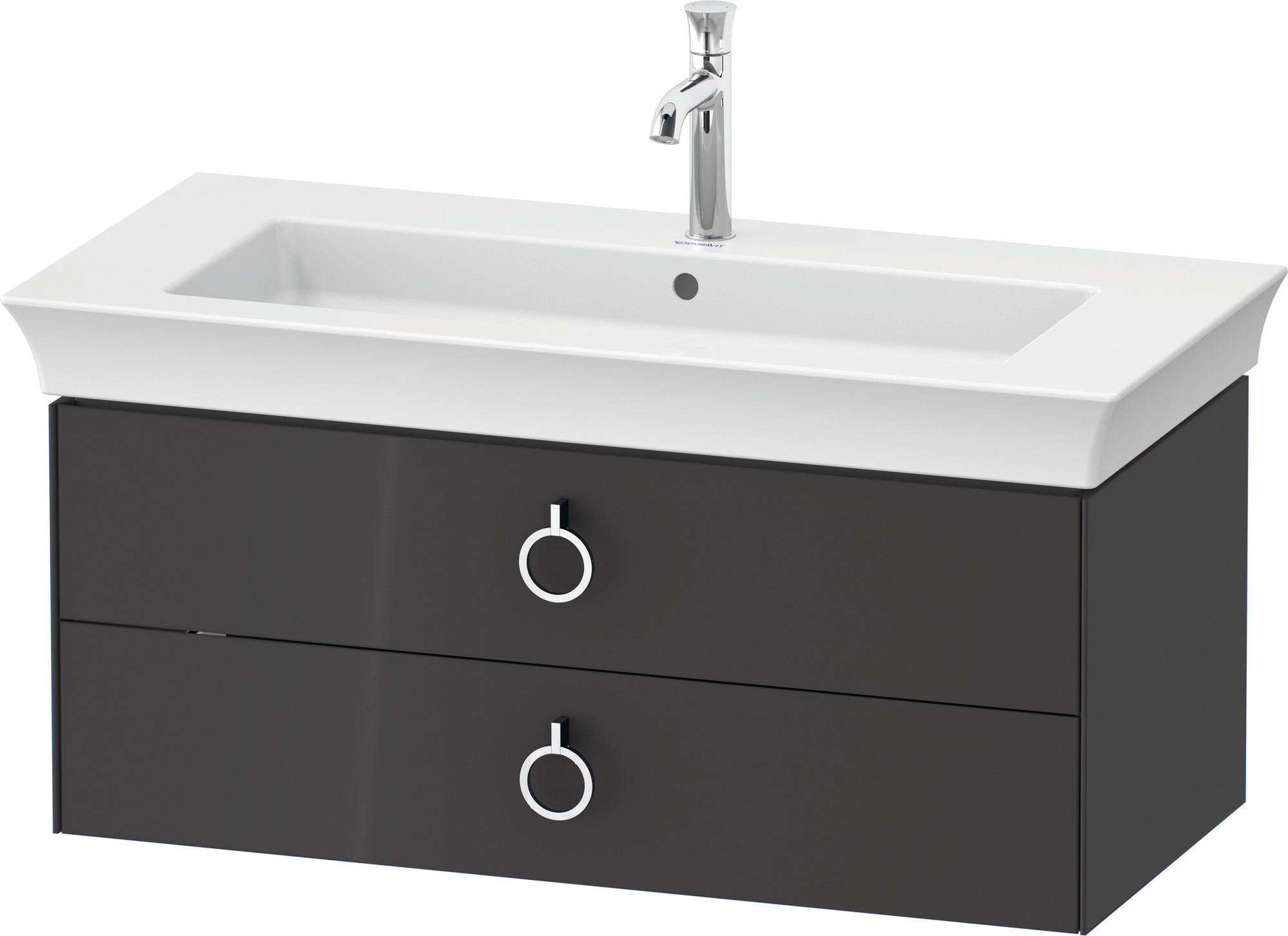 Duravit WTU wandh. White Tulip,2 Schk.,mit Griff,410x984x458,Graphit Hochglanz