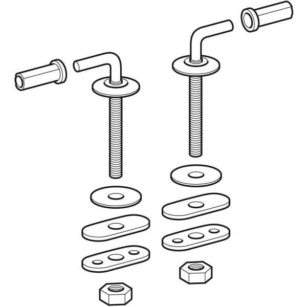 Geberit Set Scharniere für WC-Sitz Xeno und Plus4, Befestigung von unten Geberit Set Scharniere für WC-Sitz Xeno und Plus4, Befestigung von unten