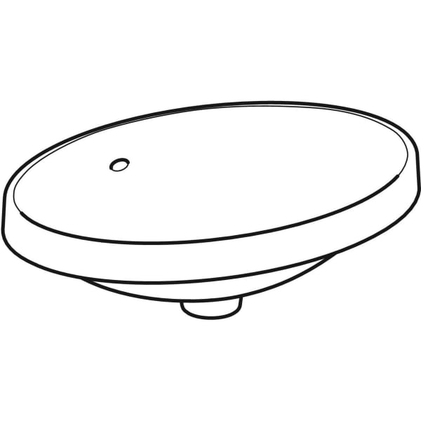 Geberit VariForm Einbauwaschtisch, oval 55x40cm, o. Hl, m. Ül., weiß, KeraTect