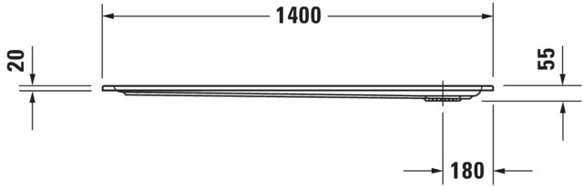 DU Starck Slimline Duschwanne, Rechteckig, 1400x900x55 mm, Weiß, Sanitä