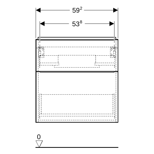 Geberit iCon Unterschrank f. WT, verk. Ausld. 59,2x61,5x41,6cm, Eiche/Gr. Lava