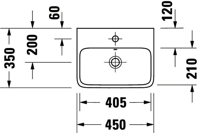 DU Qatego Handwaschb. 450mm mit HLB,HL 1,mit ÜL, Weiß HG