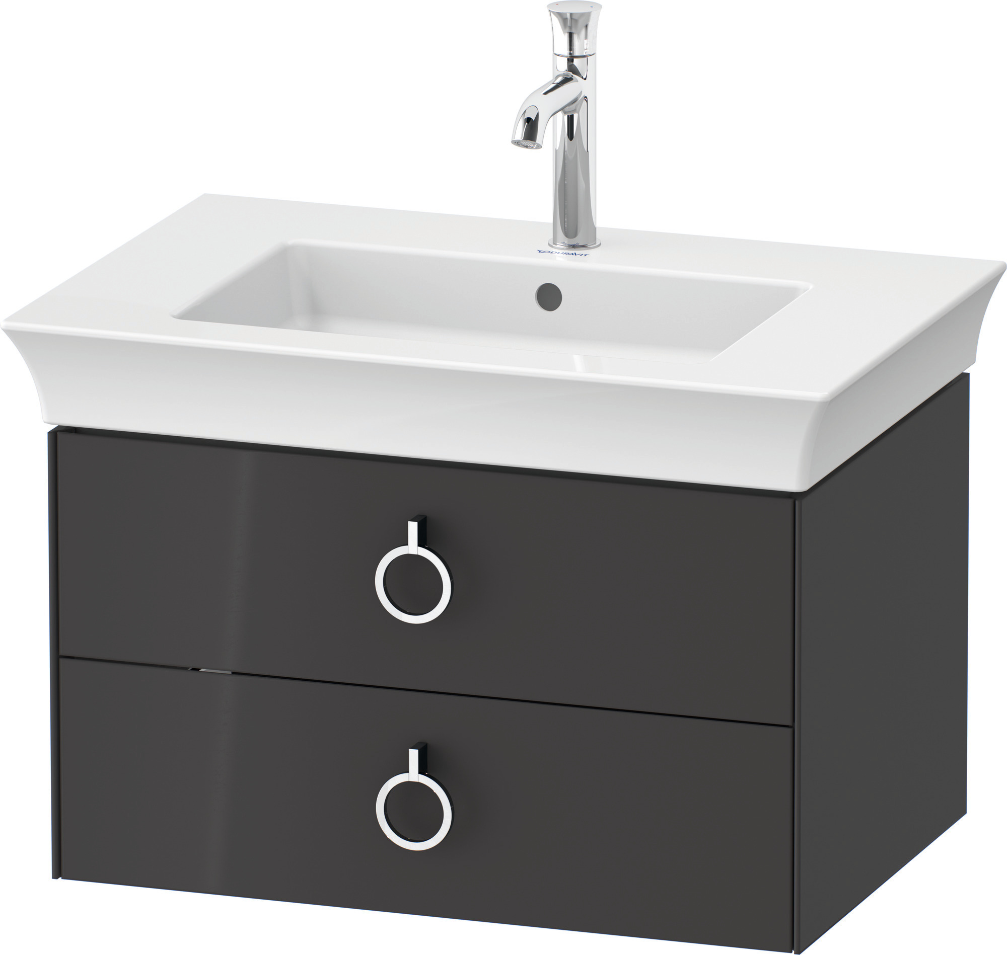 Duravit WTU wandh. White Tulip,2 Schk.,mit Griff,410x684x458,Graphit Hochglanz
