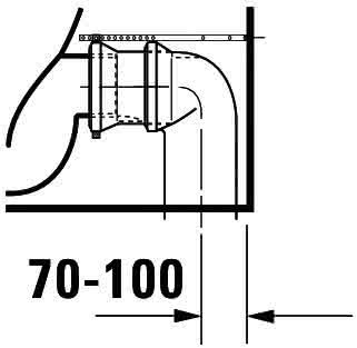 DU Stand-WC Kombi DuraStyle 630 mm Tiefspüler, f.SPK, Abg.Vario, weiß
