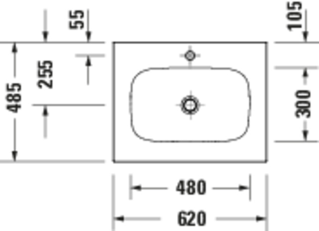 Duravit Sivida MWT,620x485mm,DuroCast Plus o. ÜL,HL 1,B.1,Weiß Seidenmatt