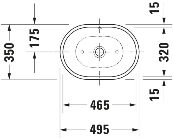 Duravit Aufsatzbecken 2nd floor Foster 495 mm mit ÜL ohne HLB, weiß WonderGliss