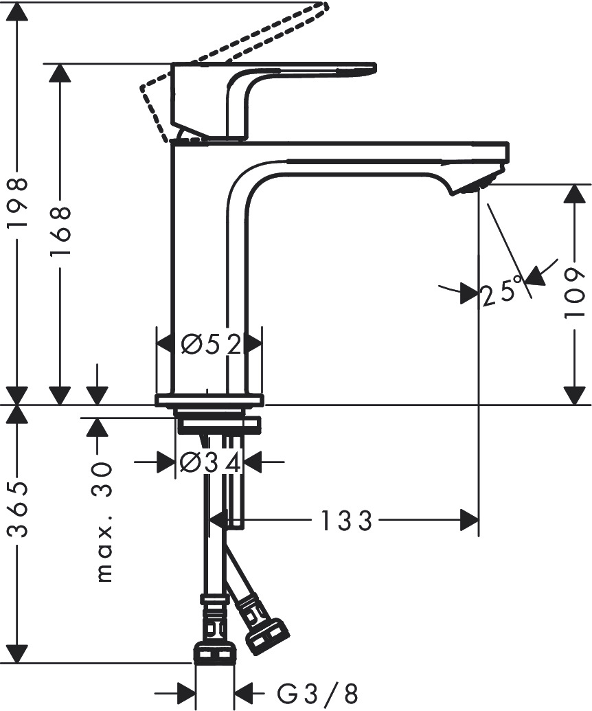 Hansgrohe Einhebel-Waschtischmischer Rebris S  110 CoolStart o. Ablaufg. CHR. PHASEOUT