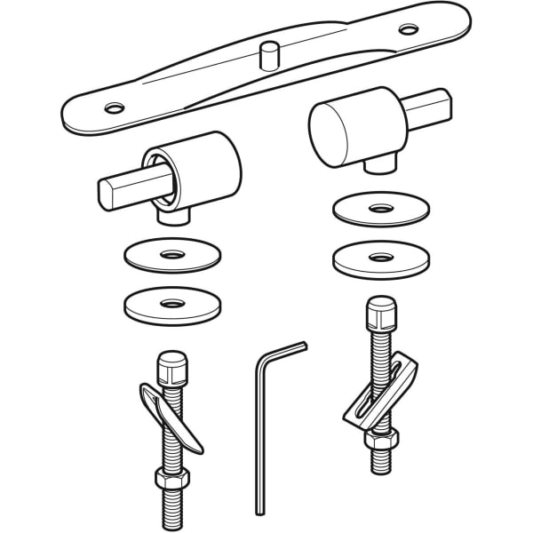 Geberit Set Scharniere für WC-Sitz Bambini mit Absenkautomatik, verchromt