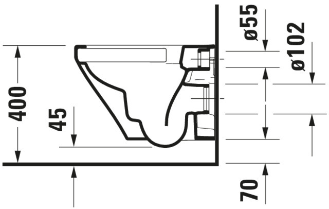 DU Wand-WC DuraStyle 480mm compact, rimless, Tiefspüler, 4,5L, Weiß, WG