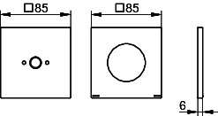 KEUCO Rosetten-Set 51116, verchromt, eckig / 85 mm
