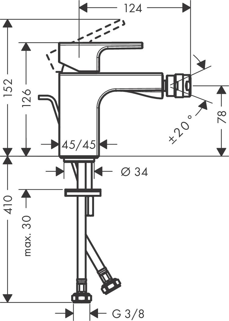 Hansgrohe Bidetmischer Vernis Shape chrom 