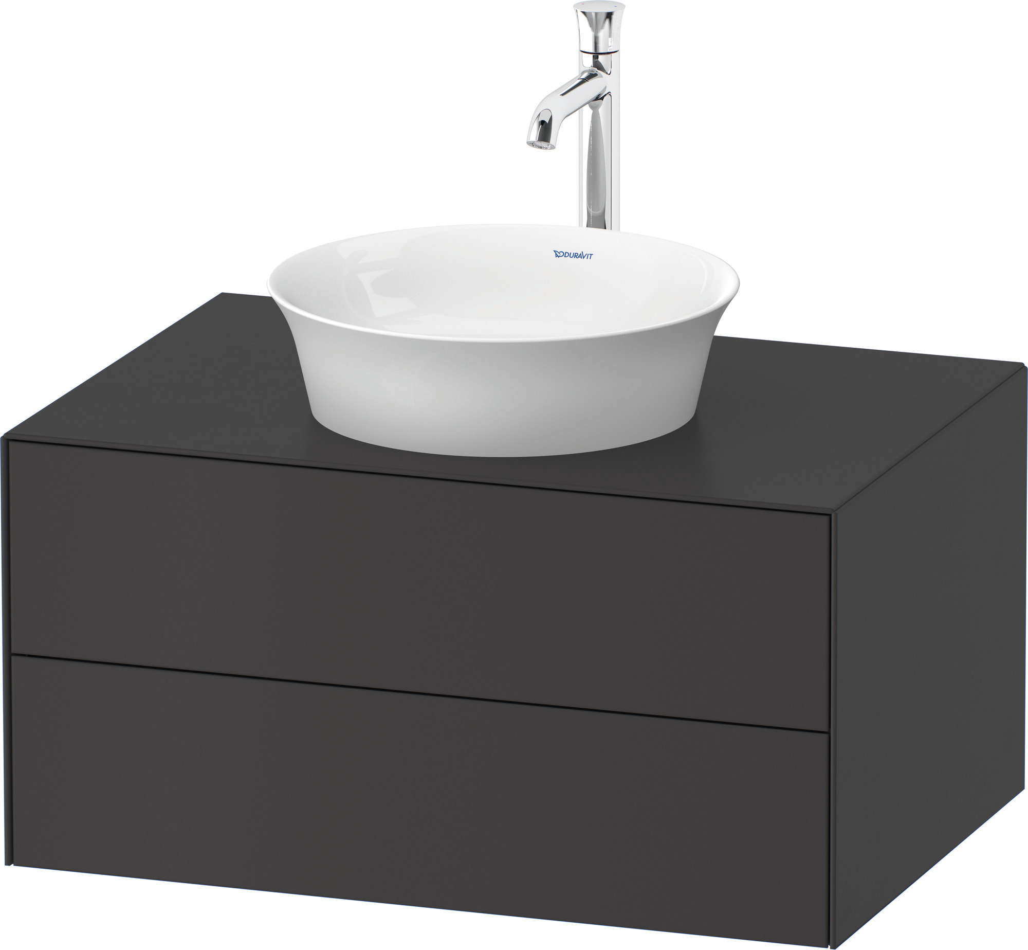 Duravit WTU White Tulip wandhängend, 2 SchKa 408x800x550mm, Graphit Seidenmatt