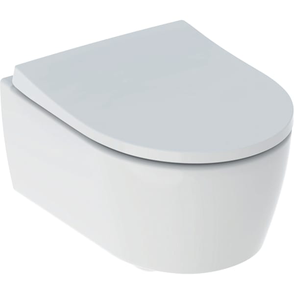 Geberit iCon Set Wand-WC mit WC-Sitz, Rimfree Tiefspüler, verk. Ausl. T:49cm, weiß Geberit iCon Set Wand-WC mit WC-Sitz, Rimfree Tiefspüler, verk. Ausl. T:49cm, weiß