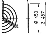 Helios SG 450 Schutzgitter zu Rohrflansch