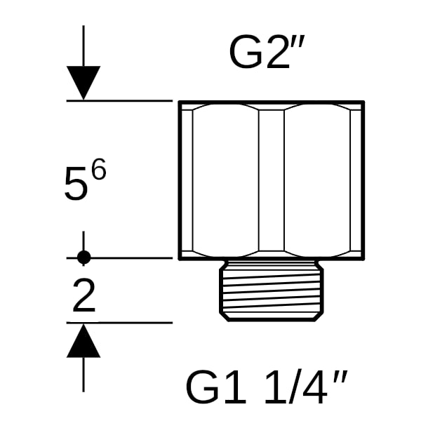 Geberit Adapter G1 1/4 - G2, verzinkt